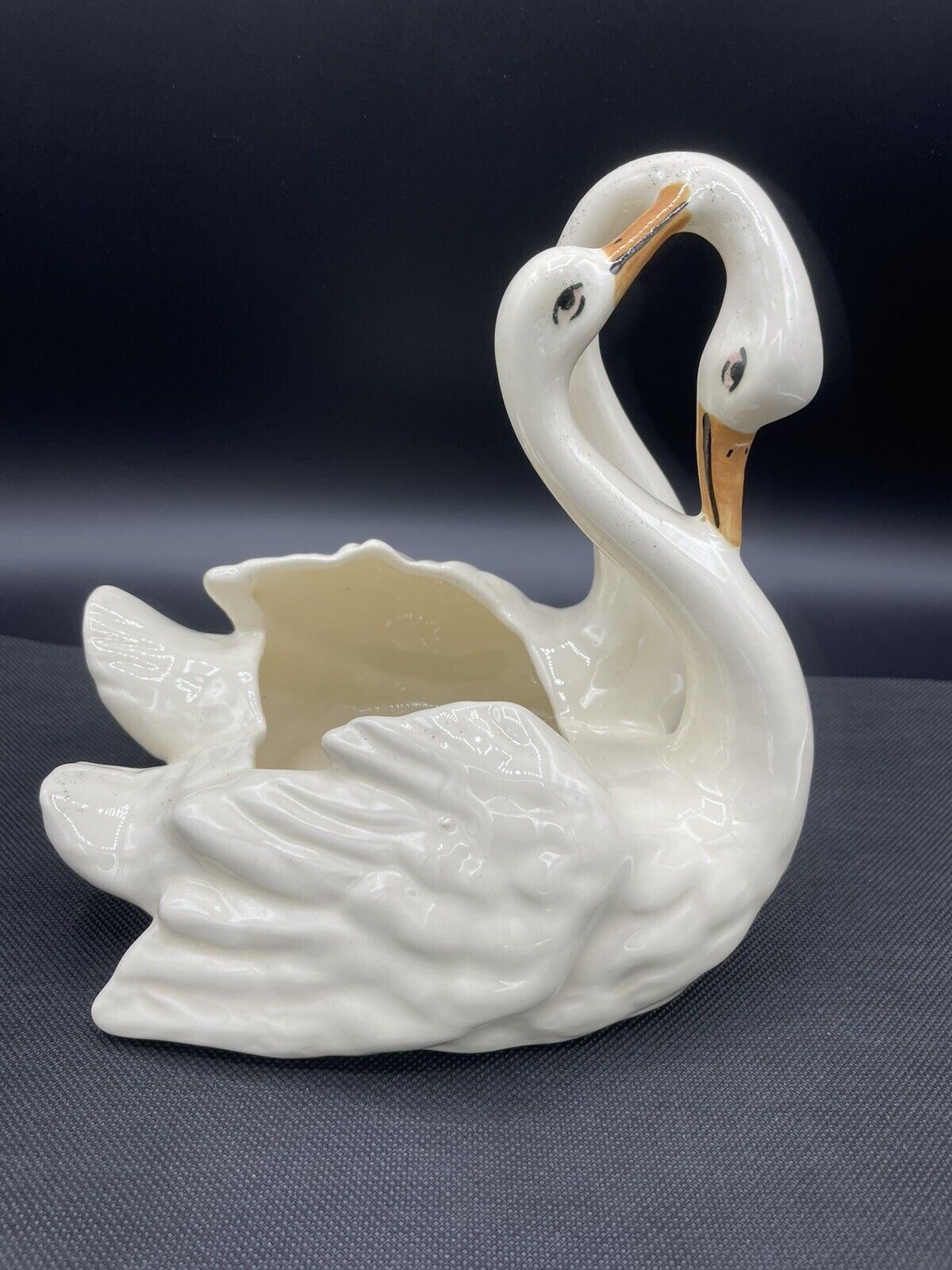 Camark Pottery Double Swan Planters Vintage