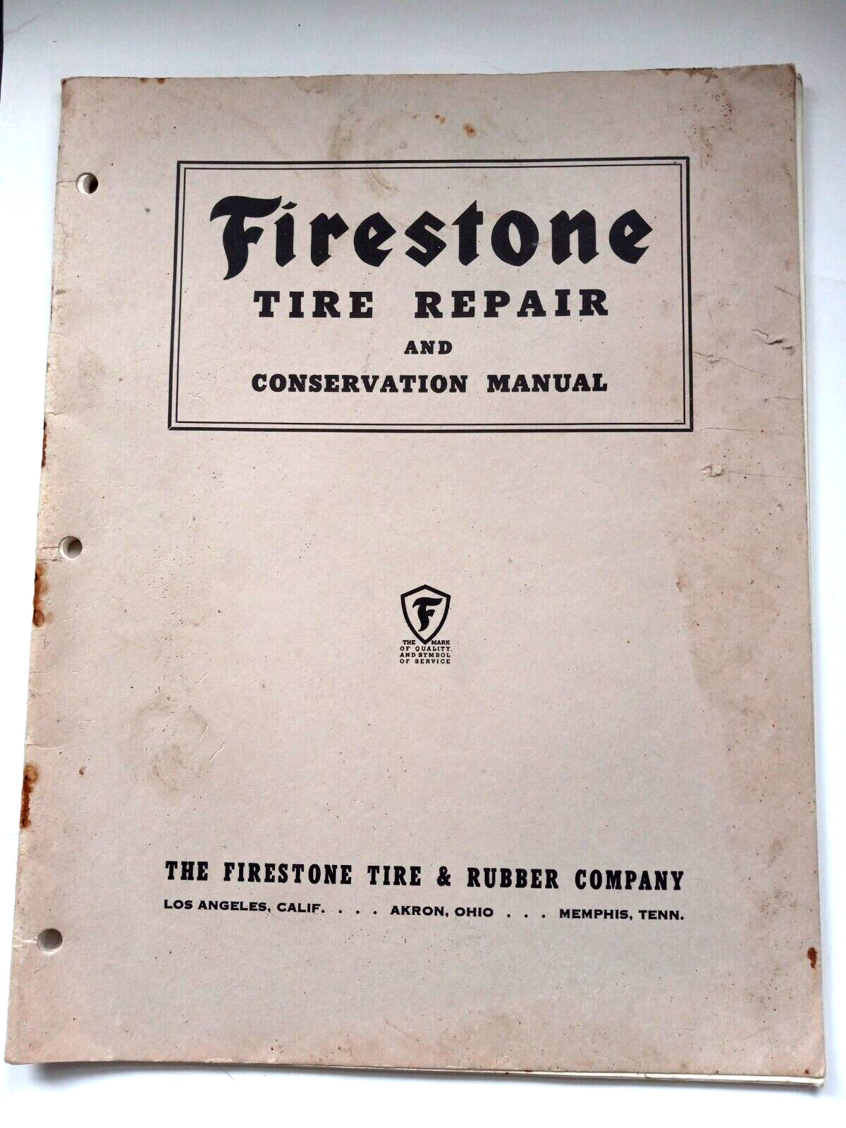 Vintage Firestone Tire Repair & Conservation Manual 1942 #M312 Complete 32 Pages