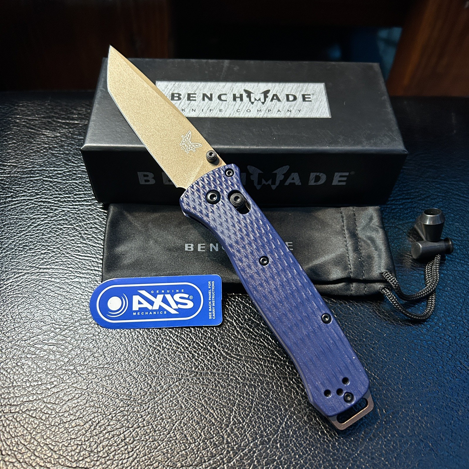 Benchmade 537FE-02 Bailout Crater Blue CPM-3V Tactical Folding Knives Axis Lock