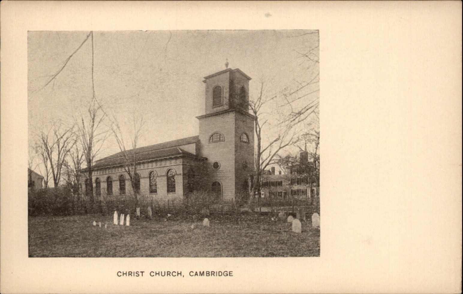 Cambridge Massachusetts Christ Church cemetery ~ postcard sku919