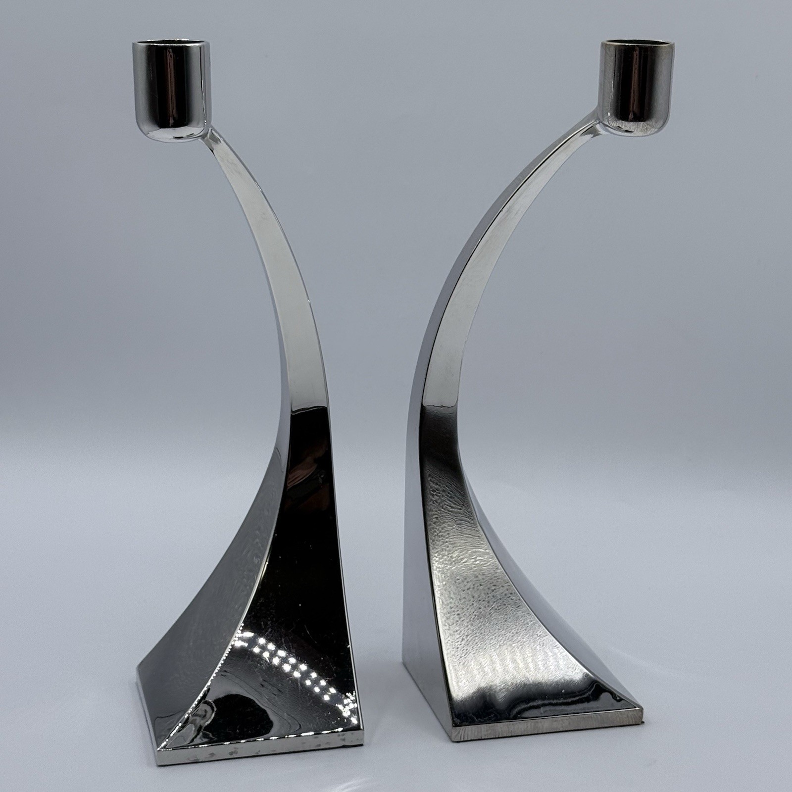 Vintage Chrome Nickel Finish Curved 10\