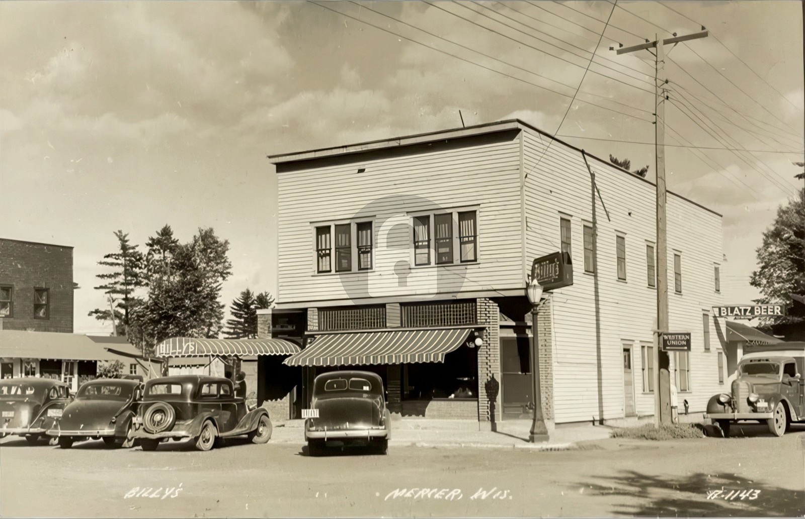Early 1940s Post cards Billy’s Mercer Wisconsin RPPC Photo Postcard COPY