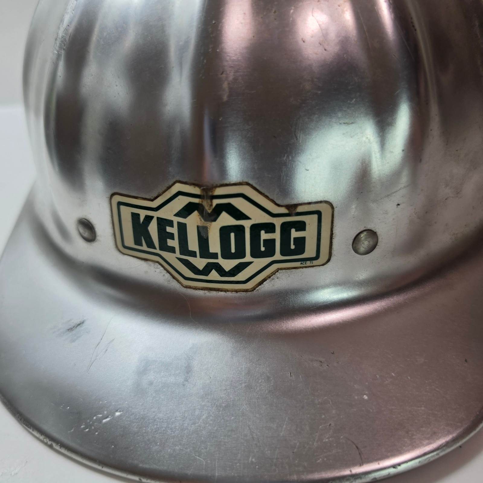 Vintage Fibre-Metal Superlite Aluminum Hard Hat Kellogg Cereal Safety Helmet USA