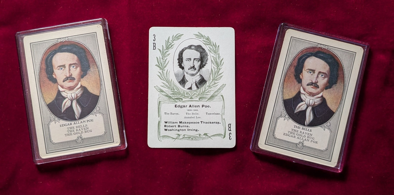 Edgar Allan Poe 1897 Fireside Game SCARCE +2 1932 Original Game Cards Halloween