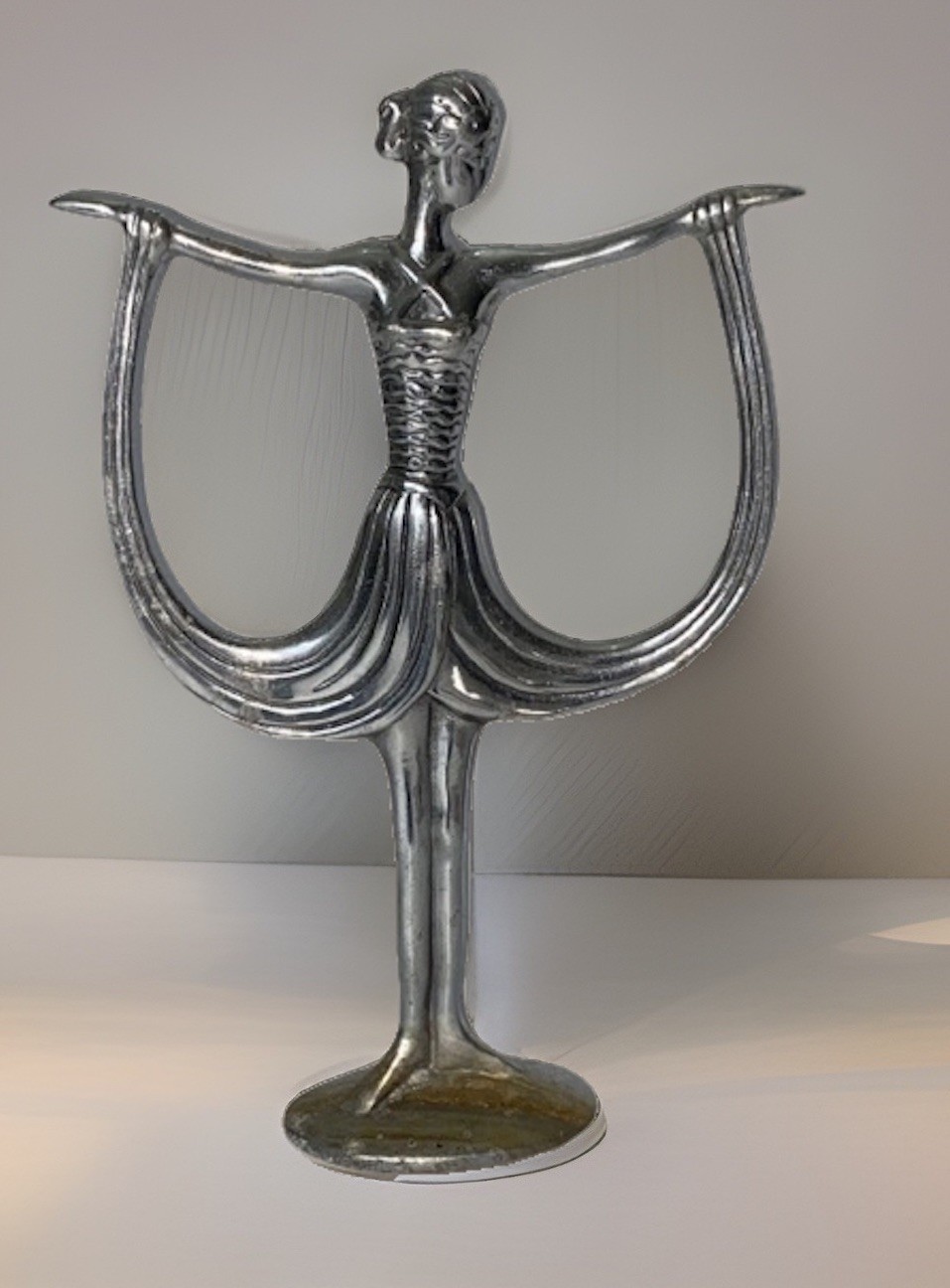 VINTAGE SCULPTURE DANCING BALLERINA 12” TALL METAL