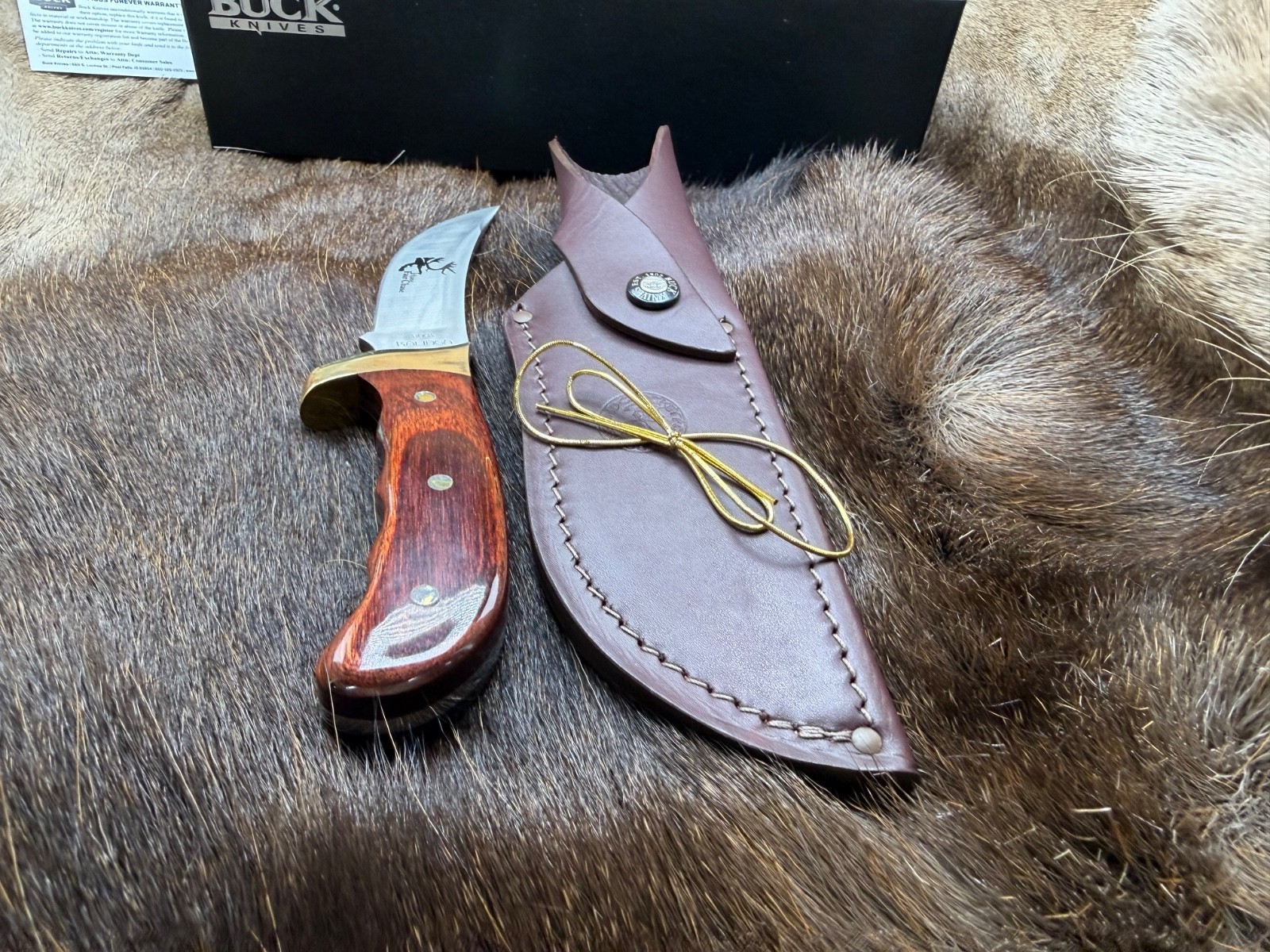 Buck  Ltd. Edt. 0401WSBC-B  Kalinga Knife With Rosewood Handle & Sheath Mint A1
