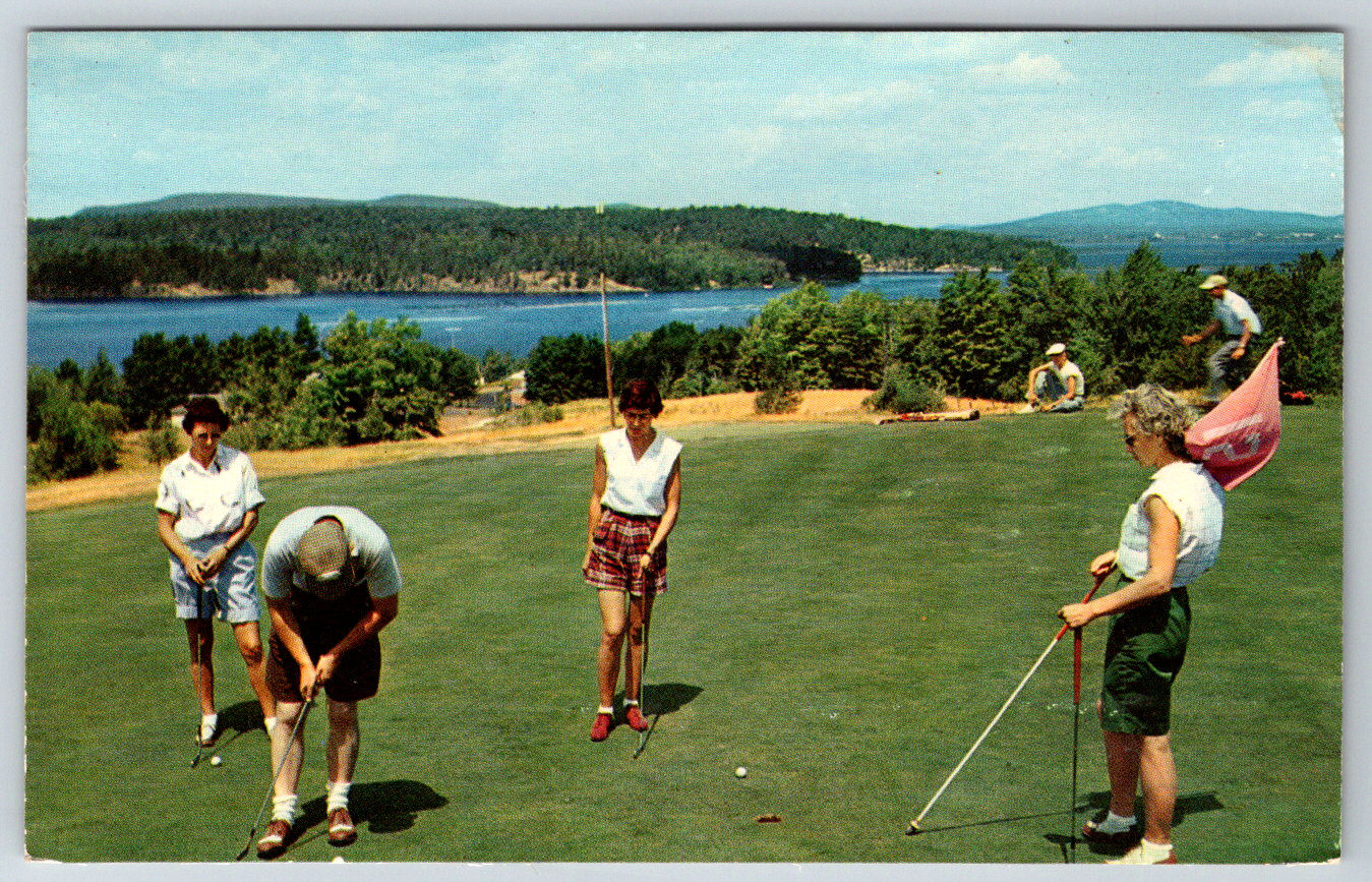 c1960s Golfing Tupper Lake Adirondack State Park New York Mts. Vintage Postcard