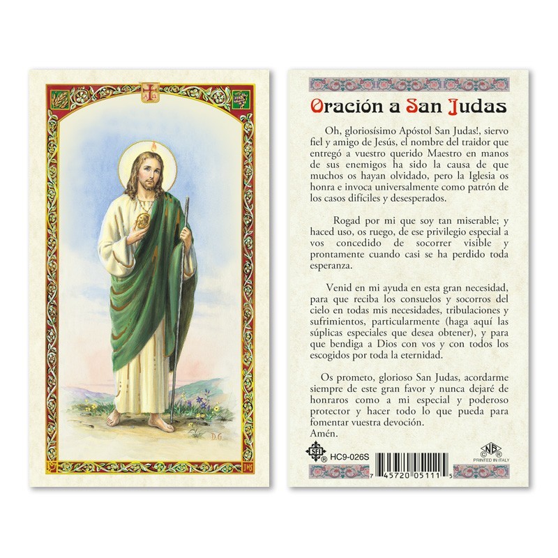 Oración a San Judas Spanish Laminated Prayer Cards Pack of 25 Catholic Religious