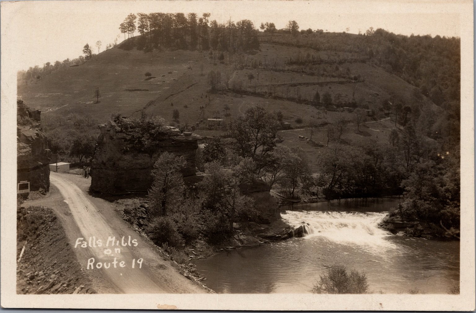 Falls Mills WV Route 19 Real Photo Postcard RPPC Vintage Waterfall Scenic Falls Mills WV Route 19 Real Photo Postcard RPPC Vintage Waterfall Scenic