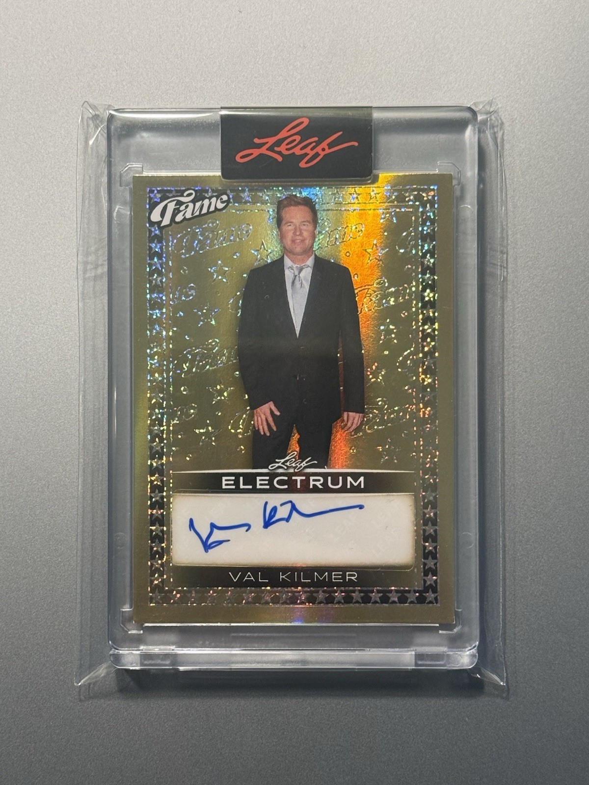 2025 LEAF ELECTRUM VAL KILMER #1/1 AUTO FAME GOLD GLITTER ICEMAN TOP GUN