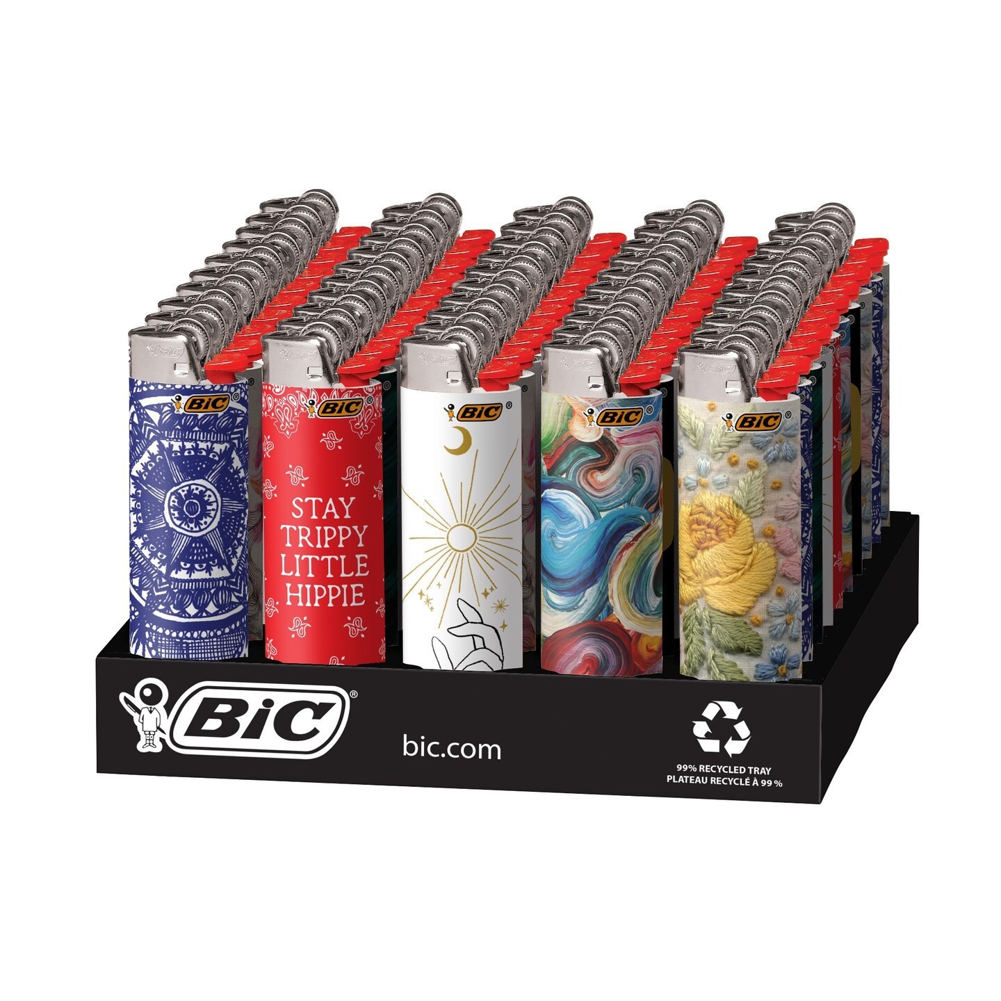 Case of 6 BIC Special Edition Bohemian Series Lighters 50 Count Tray +3 Free
