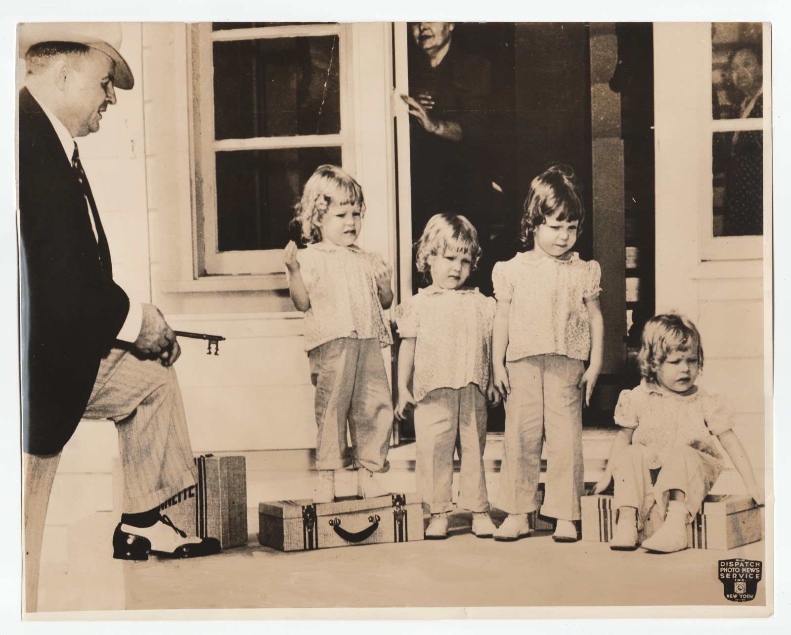 1940s Original LARGE Press Photo Galveston TX Quadruplet Housing Committee
