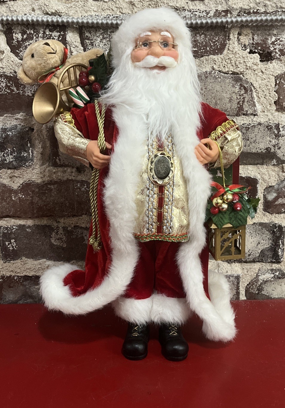 Windy Hill Collection 17” Inch Standing Santa Clause Doll Holding Presents
