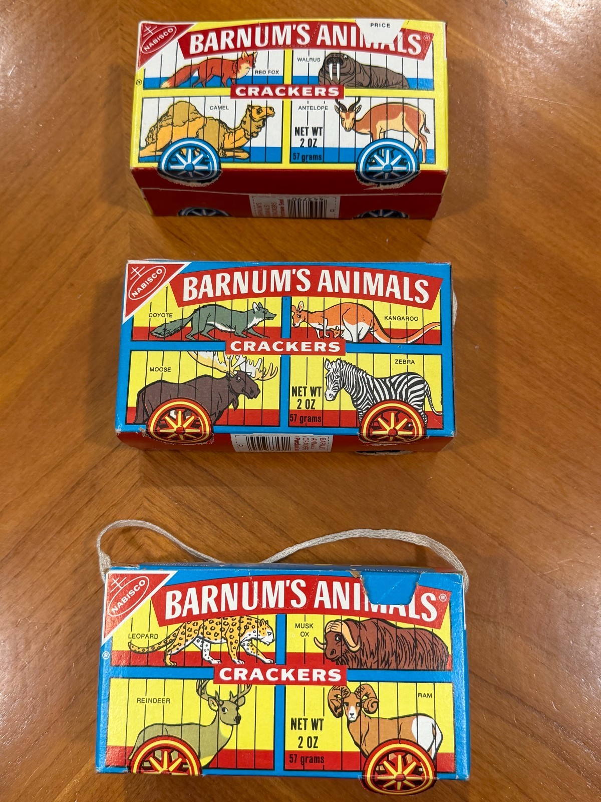 3 Vintage 1972 Nabisco Animals Barnum's Cracker Cookies Box 3 Vintage 1972 Nabisco Animals Barnum's Cracker Cookies Box