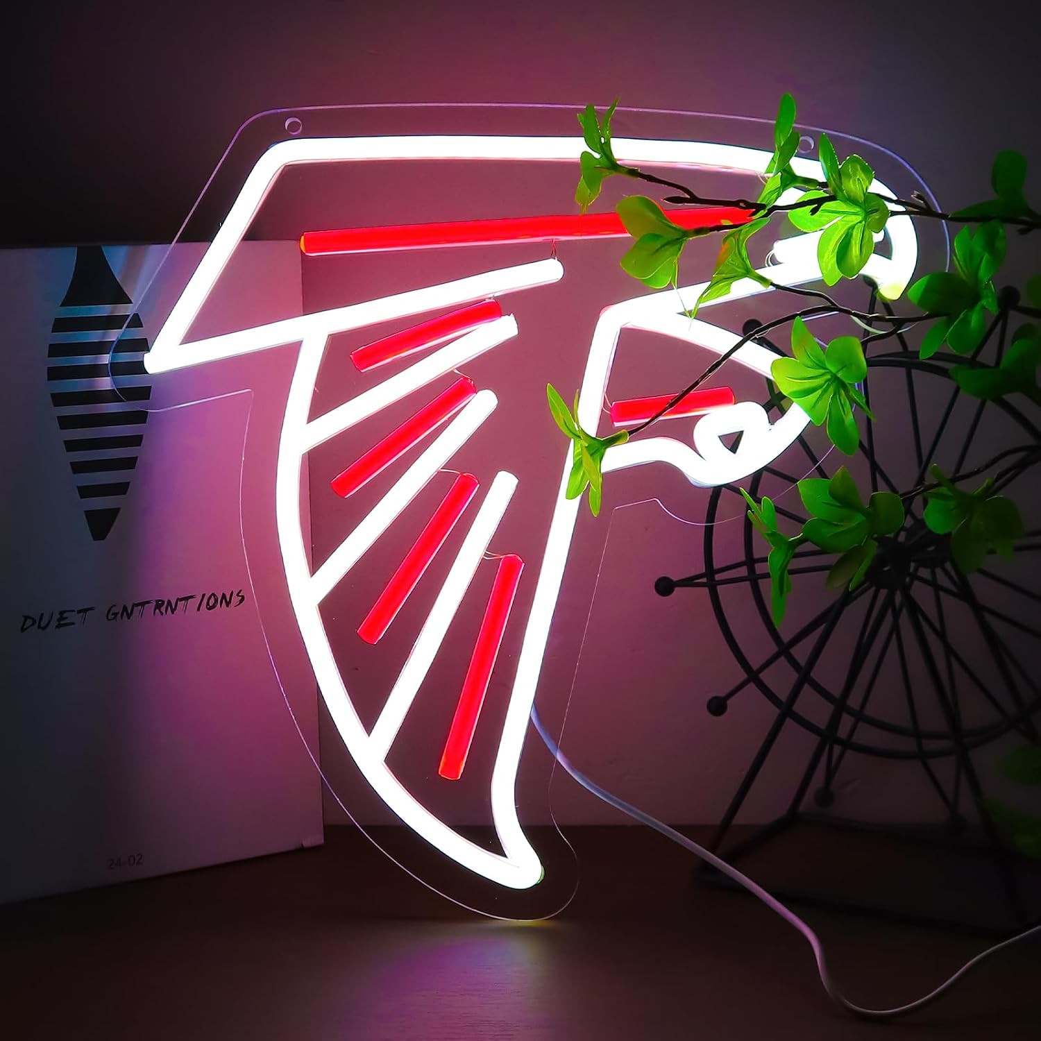 Falcons Football Neon Signs Led Sign for Wall Decor Rugby Team Light up Sign Sui