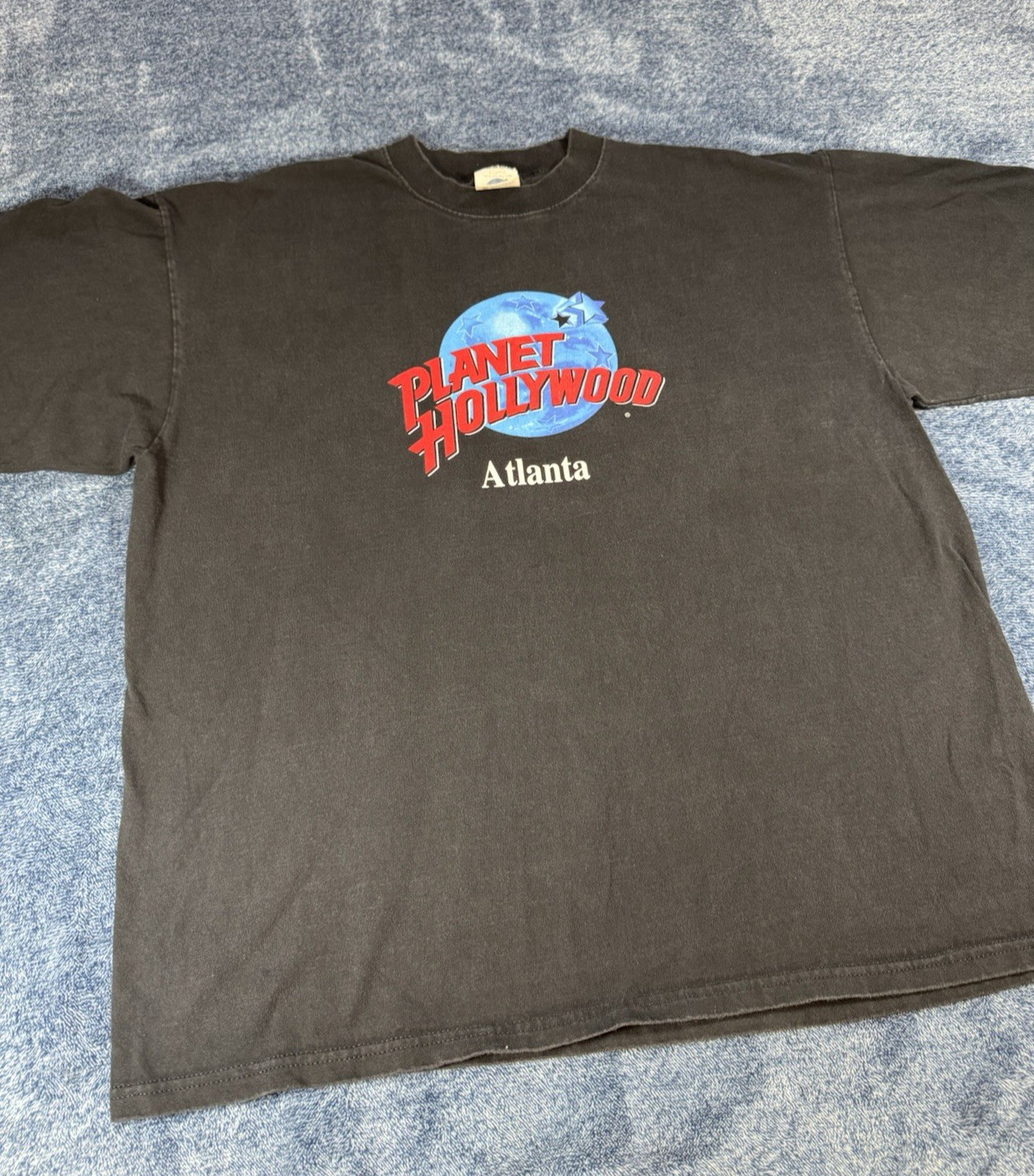 Vintage Planet Hollywood Shirt Men\'s XL Atlanta Black USA Made Box Light Fade