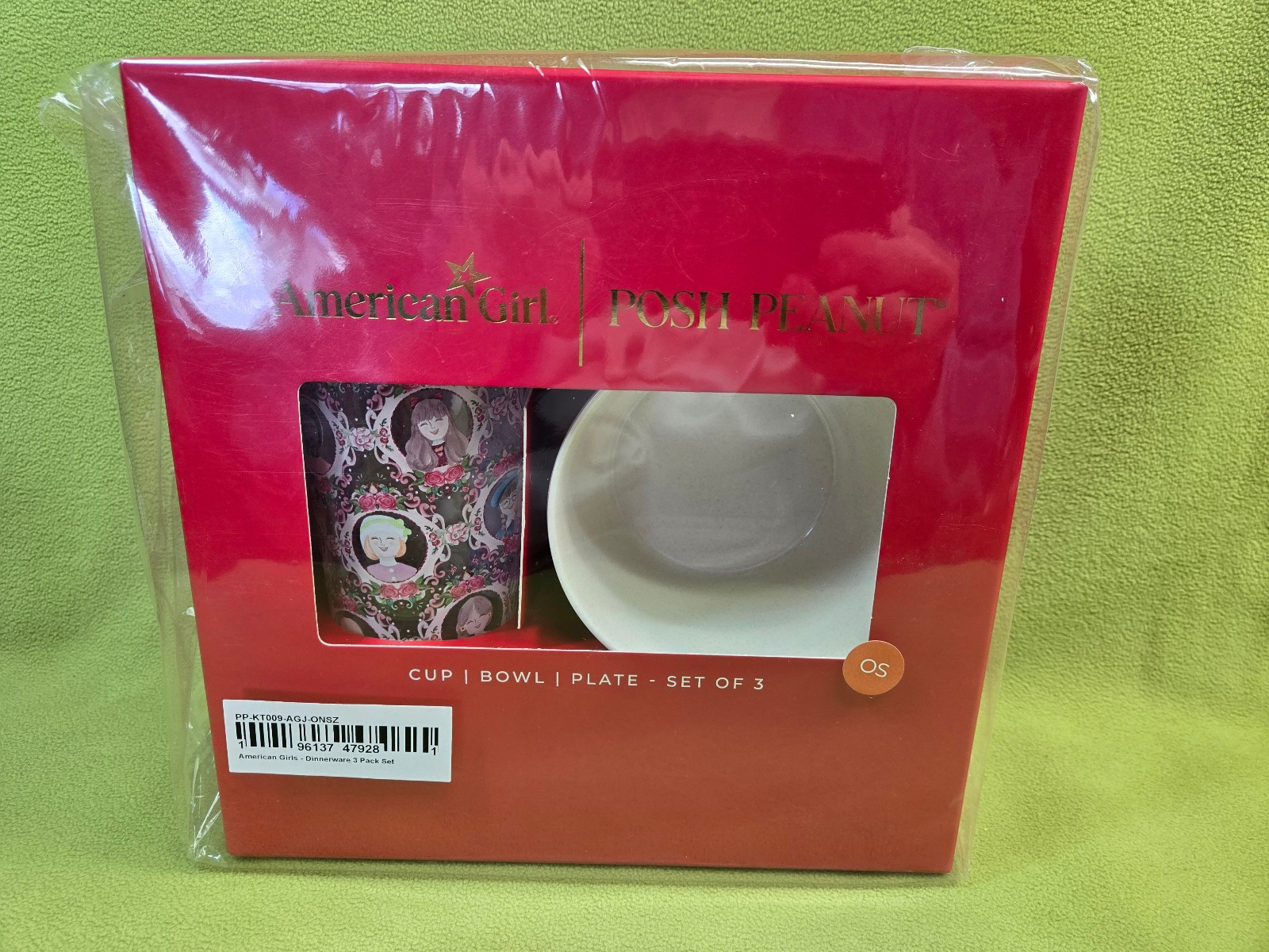 Posh Peanut x American Girl Set: 3pc Dinnerware Set - Cup, plate, bowl-NIB