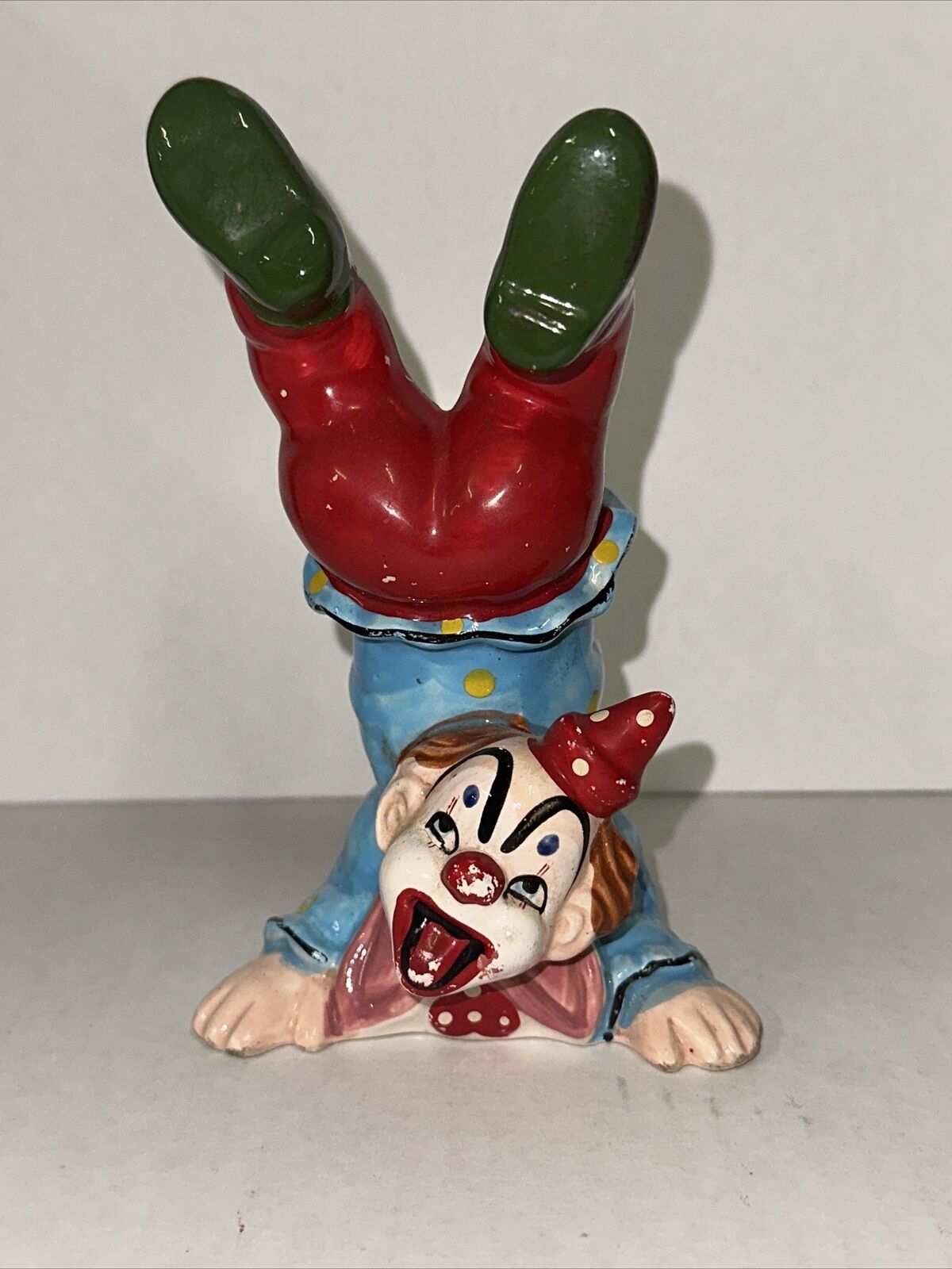 Vintage Hand Painted Souvenir Upside Down Handstand Clown UCAGCO Ceramics Japan