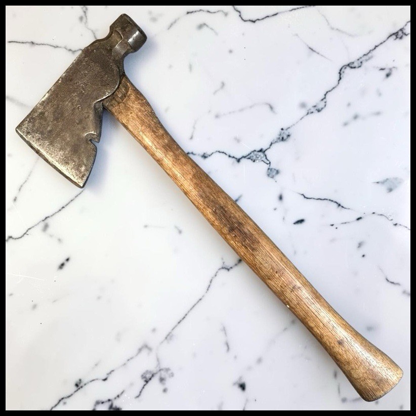 Vintage 1950s True Temper No. R2S Half Hatchet Hammer Tool 18” Wood Handle USA