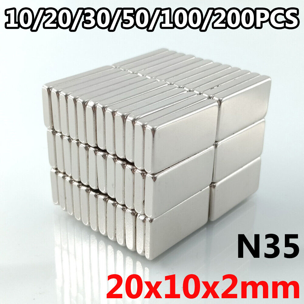 Lot 20-100Pcs Super Strong Block Fridge Magnets Rare Earth Neodymium 20x10x2mm