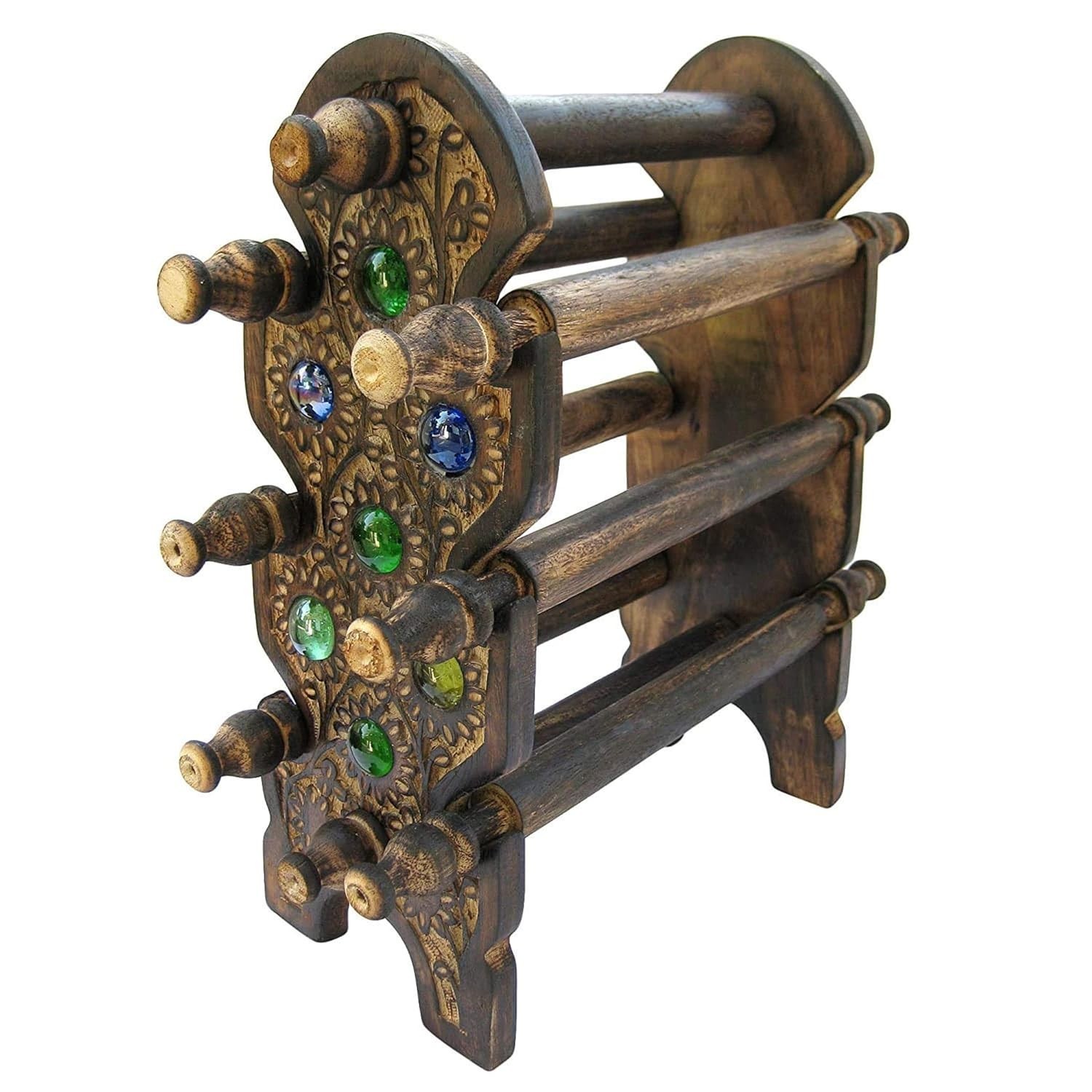Wooden Bangle Stand 8 Rods | Folding Bangle Organizer Jewellery Organiser