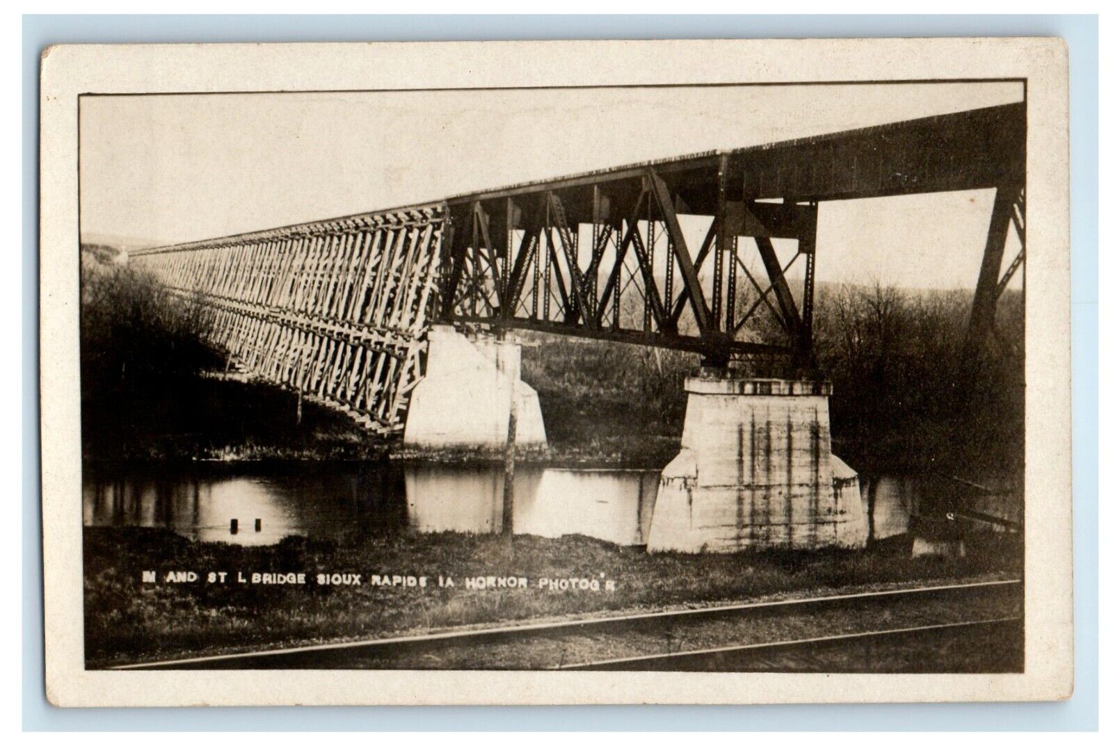 c1910's M And ST. L Bridge Sioux Rapids Iowa IA RPPC Photo Antique Postcard
