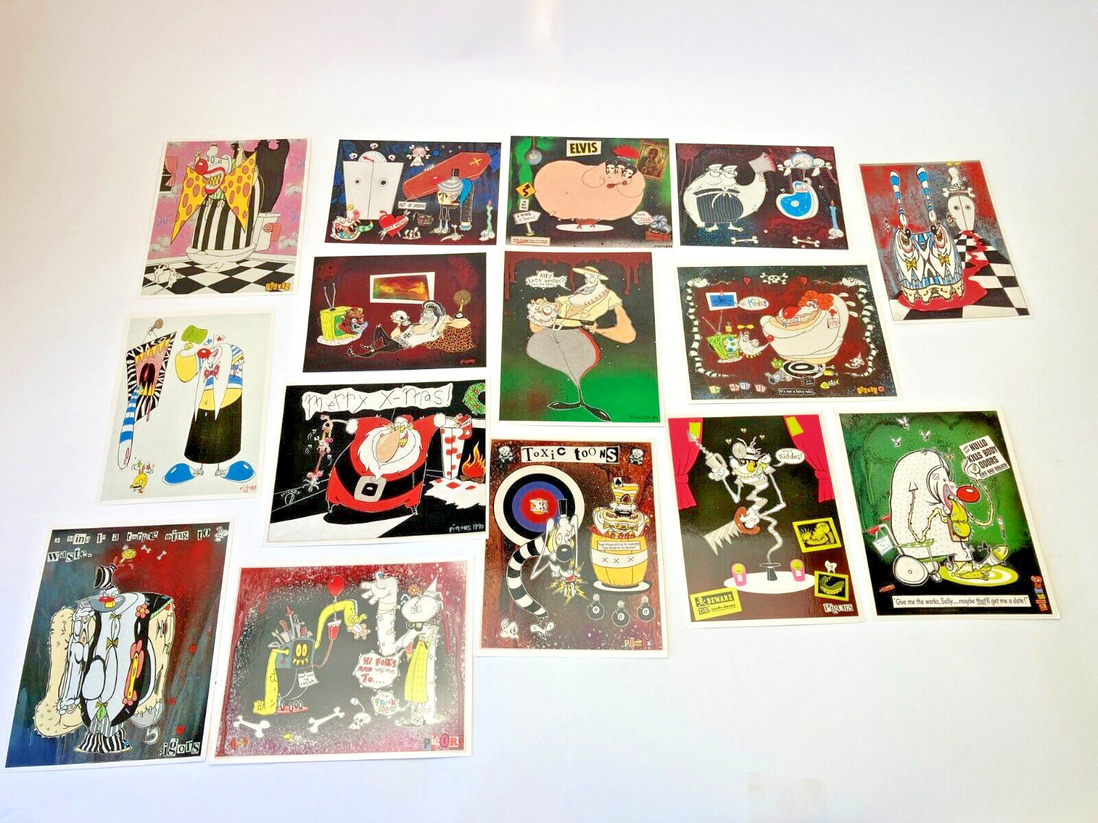 Vintage Eric Pigors Toxic Toons Postcards 1990