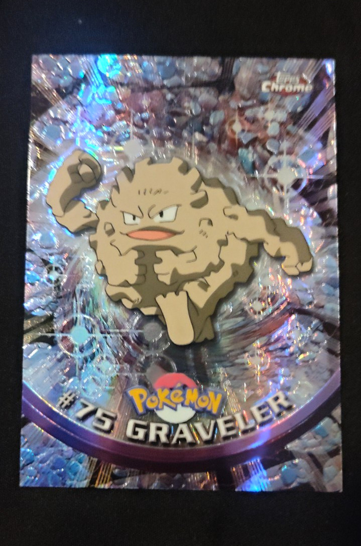 Topps 1999 Topps Chrome Pokémon Graveler #75 Spectra-Chrome Parallel Card