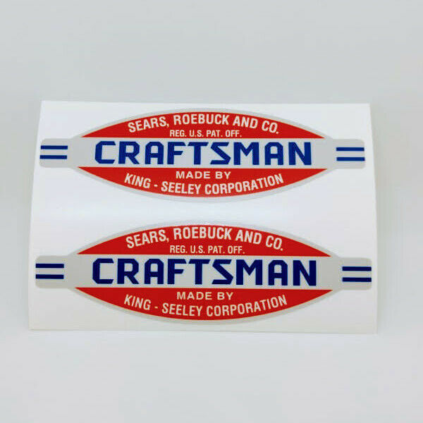 CRAFTSMAN TOOLS KING SEELEY Vintage Style DECALS, 4.5 CRAFTSMAN TOOLS KING SEELEY Vintage Style DECALS, 4.5