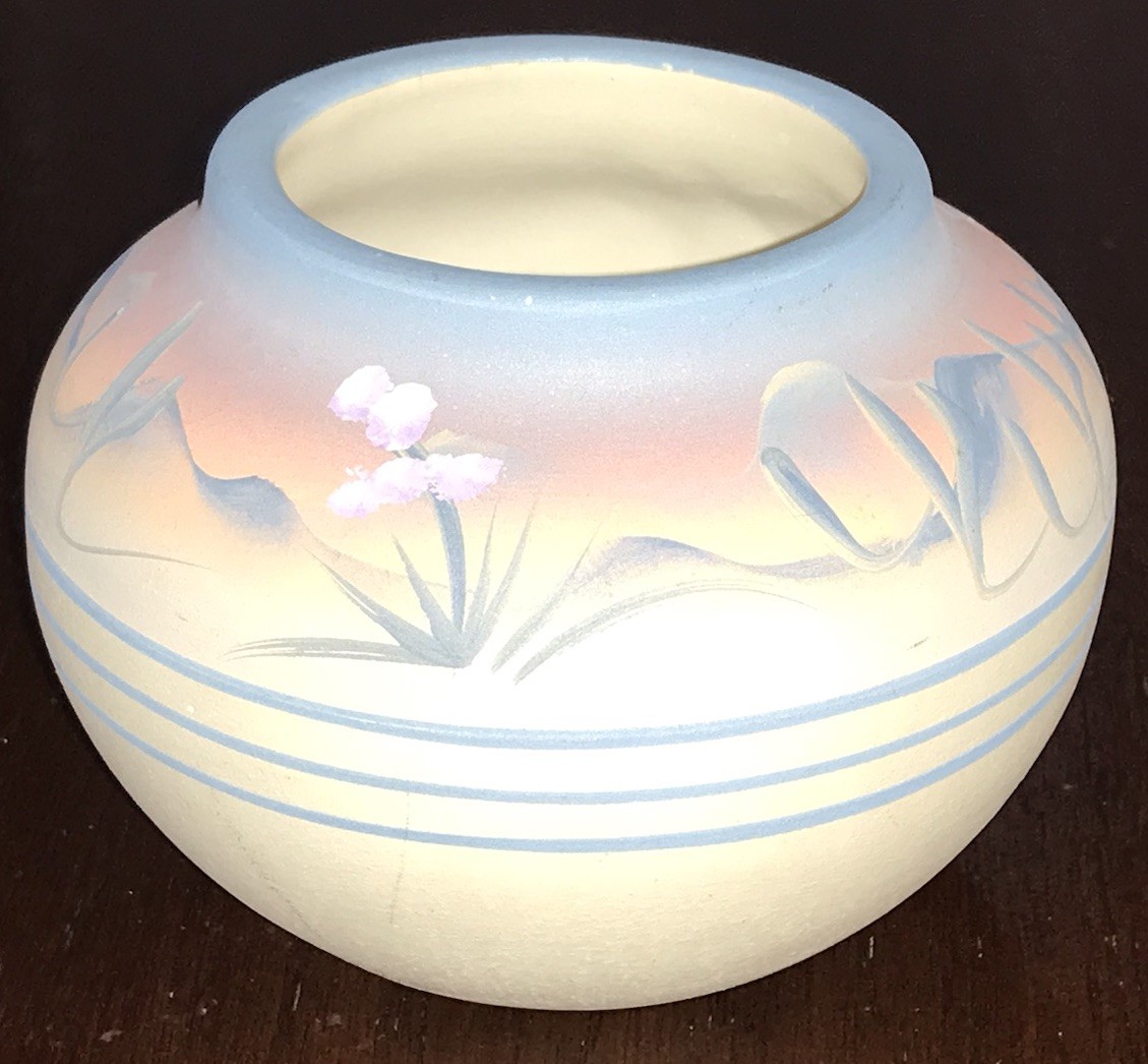 VTG NEW WEST POTTERY Bowl SOUTHWEST SUNSET n Desert HAND PAINTED SIGNED #14 VGUC