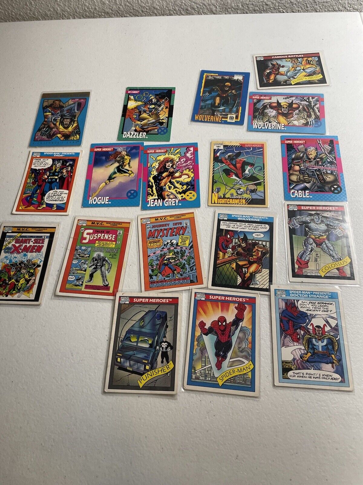 Old Marvel Cards Lot Of 18 Cards 