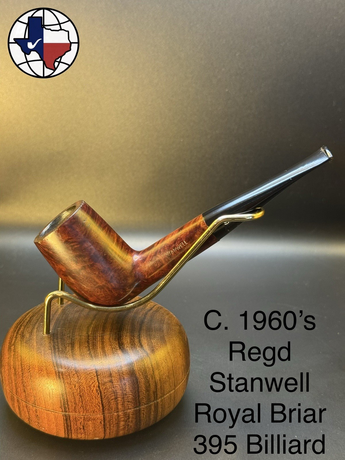 Vintage C. 1960s Stanwell Royal Briar 395 Billiard Tobacco Pipe