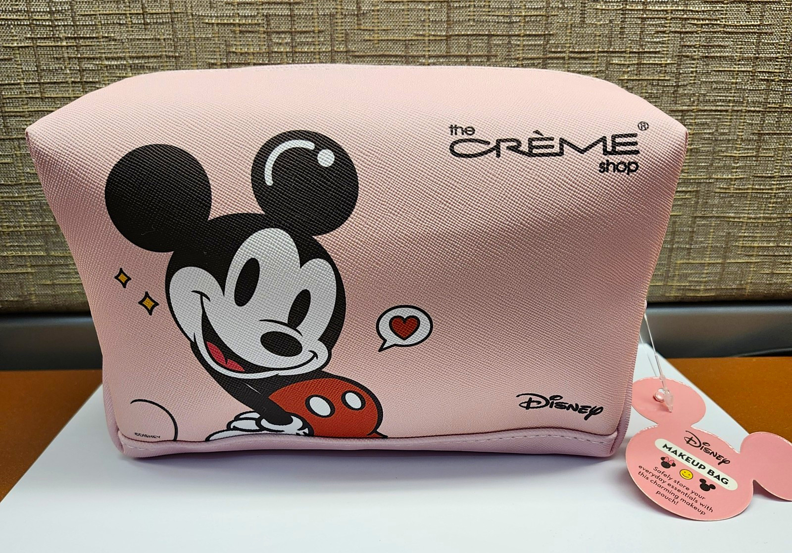The Crème Shop Disney Mickey & Minnie Mouse Pink  Zipper Makeup Bag
