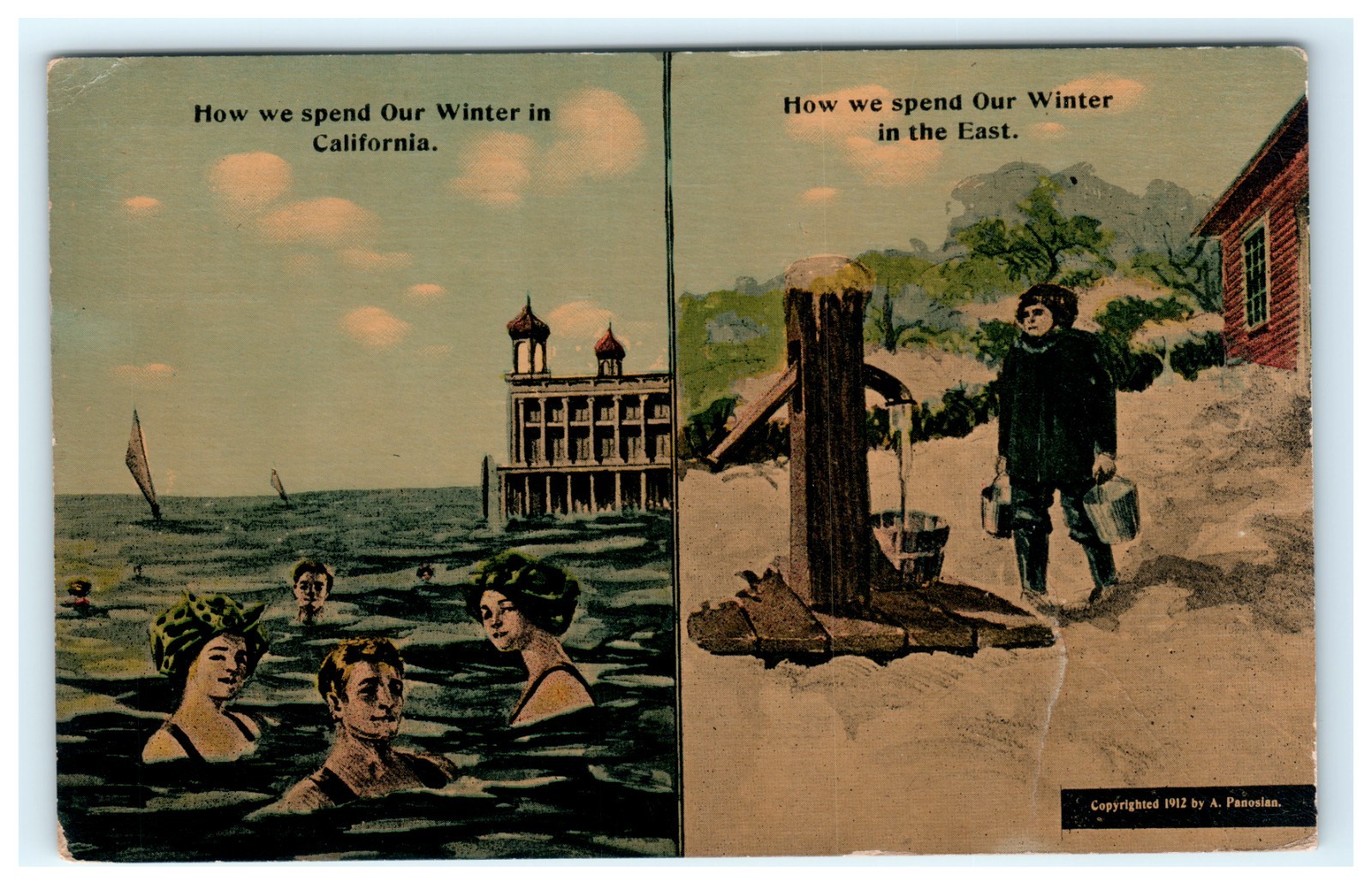 1914 How We Spend our Winter California vs East A. Panosian Humor