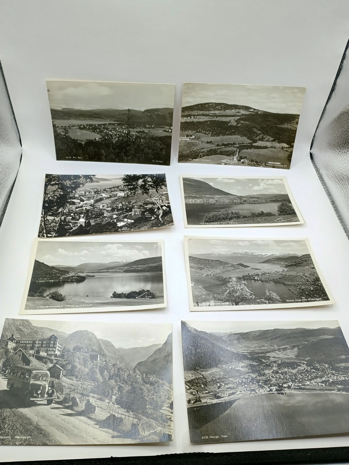 Norway Vtg Postcards Lot of 8 Hardanger Voss Bergen Naerodalen Etc BW Photos