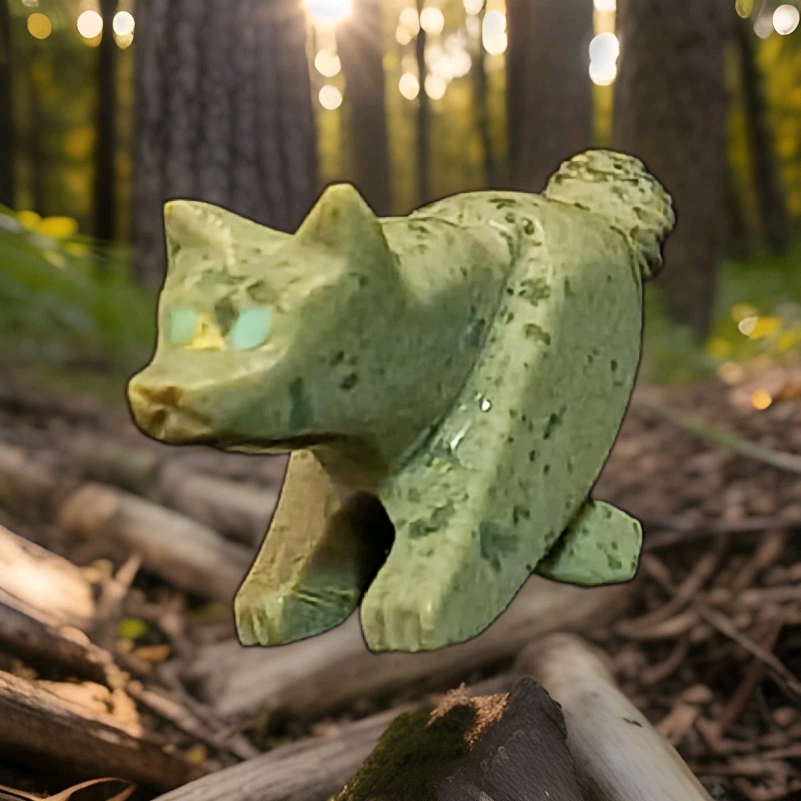 Ernie Mackel - Running Wolf- Zuni Fetish - Native American - Stone Carving