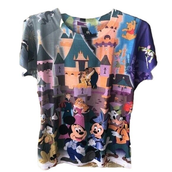 Disney 60th Diamond Anniversary Short Sleeve Knit T Shirt Womens M Mickey Mouse