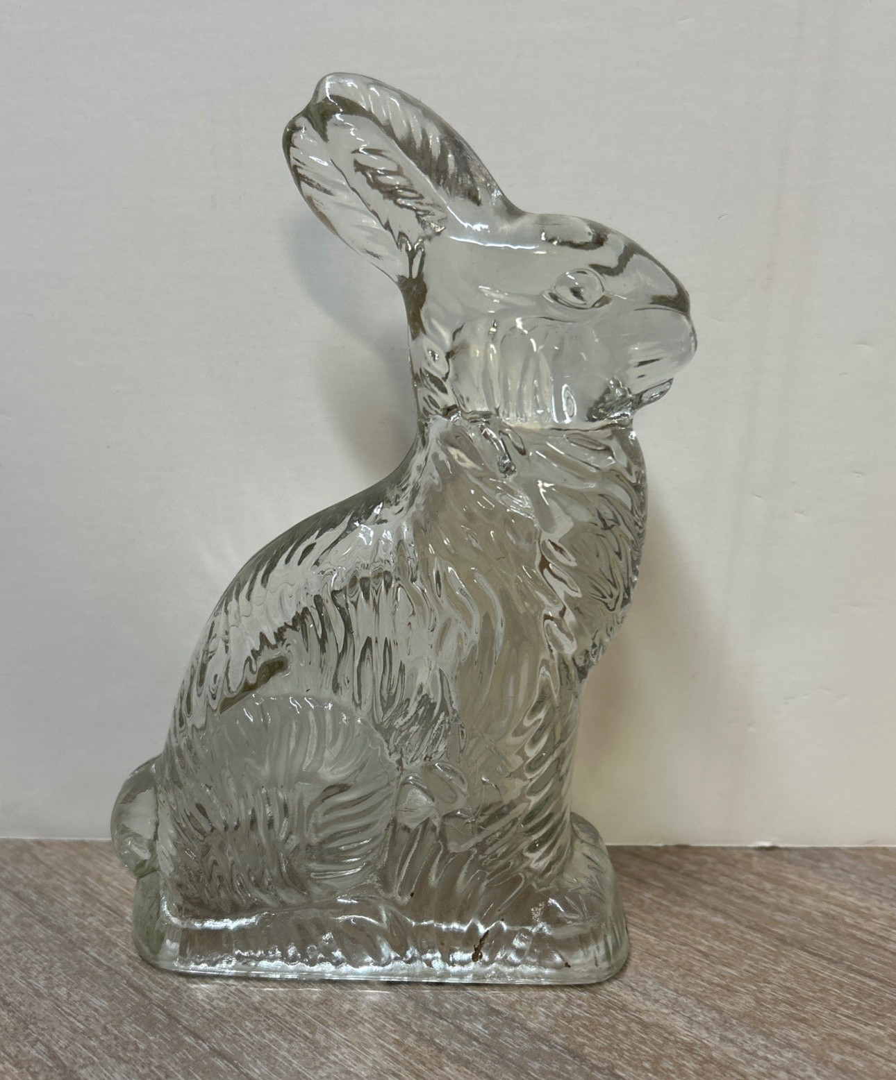 Vintage Glass Rabbit Candy Container 6 1/4