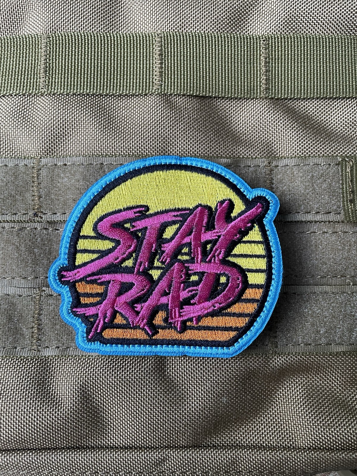 Stay Rad Retro Oldies 80s Arcade Radical Cool Tactical Hook Loop Morale Patch