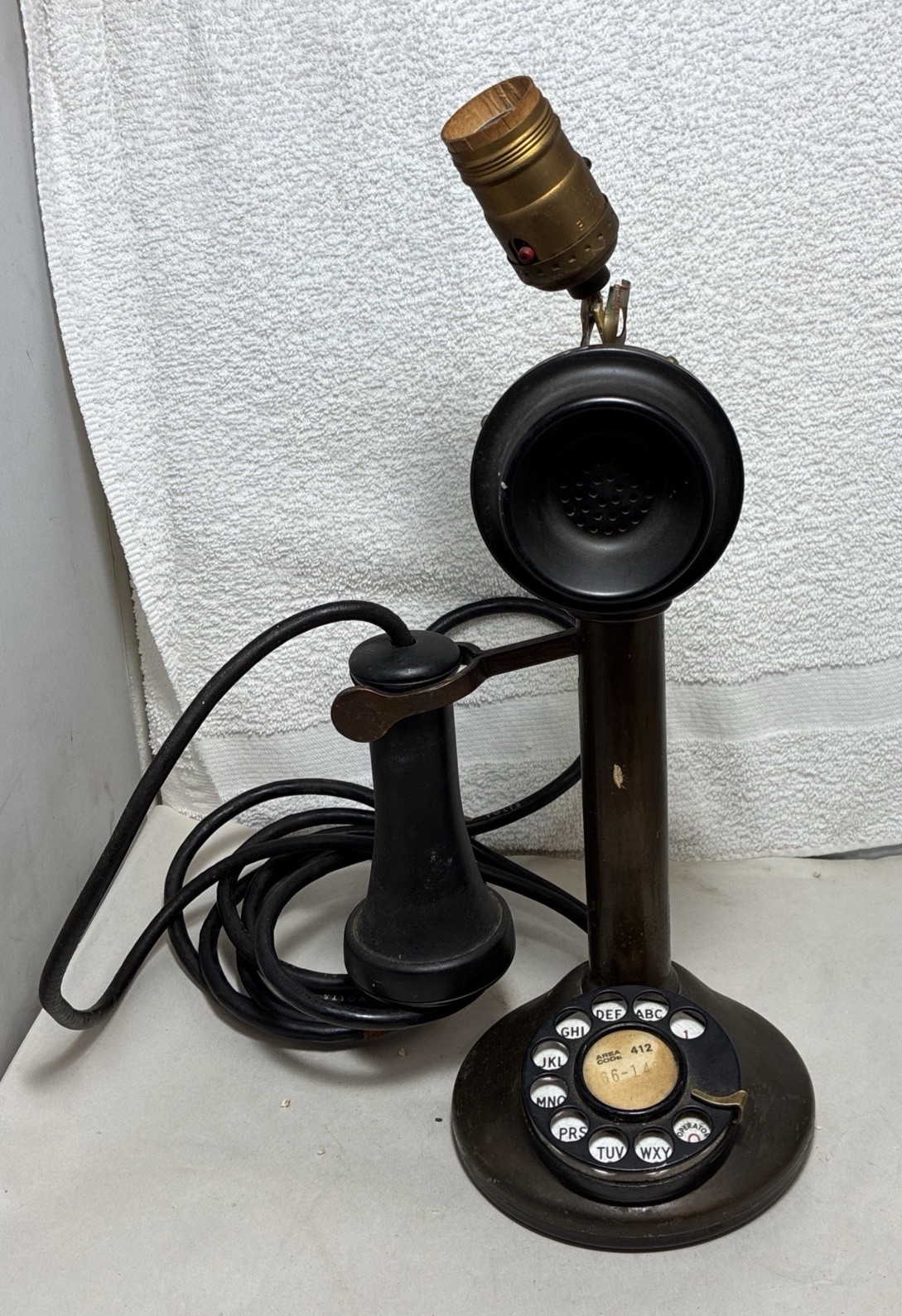 Vntg Western Electric 52AL Rotary Dial Candlestick Telephone Parts Or Repair