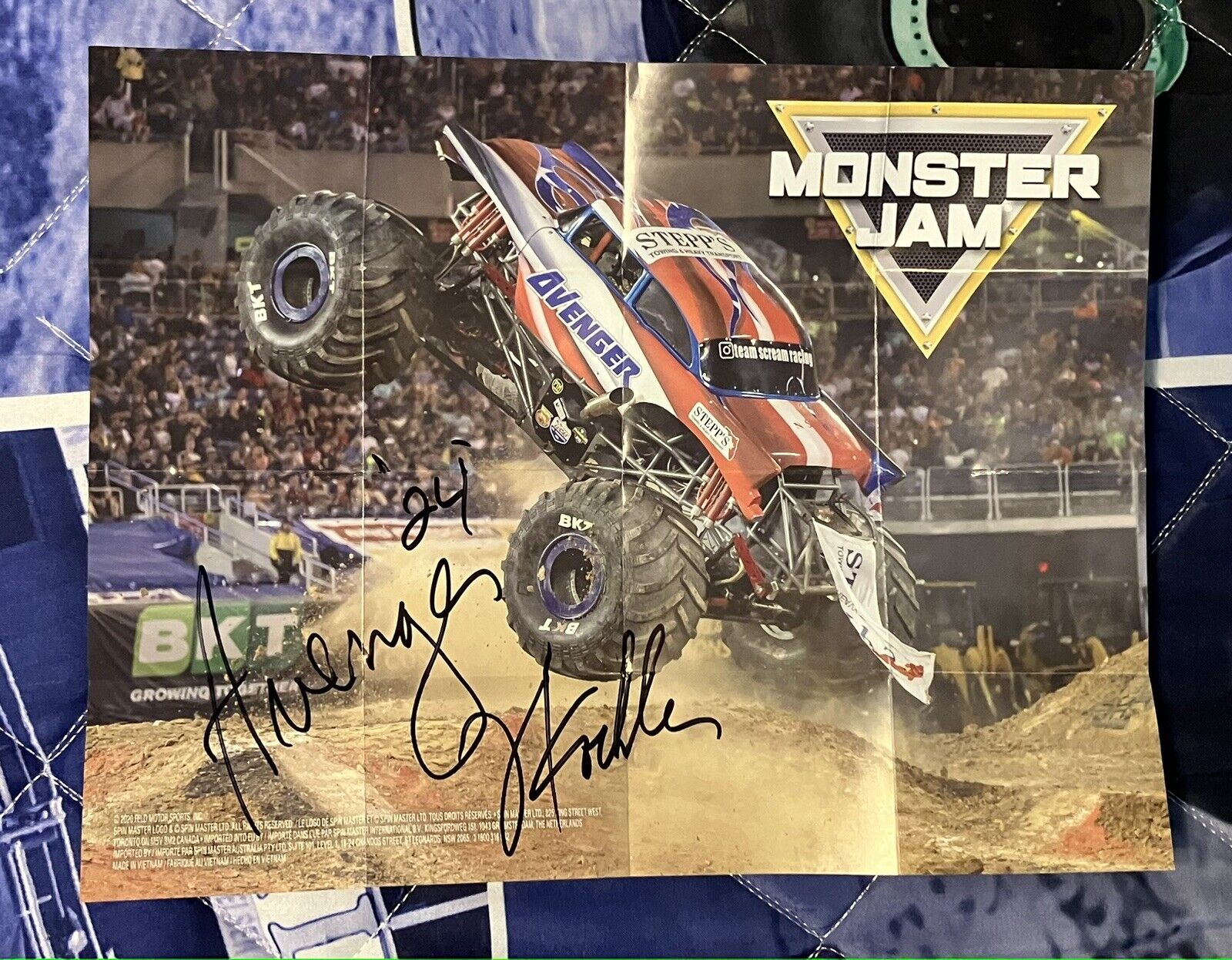 Monster Jam, Avenger, 8.5 X 11 Poster/ Picture/Photo, Signed, Autographed