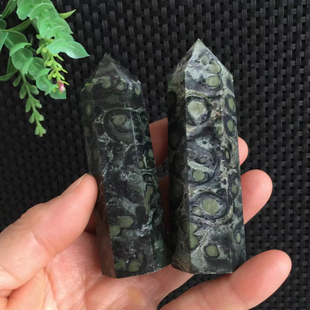 194g 2pcs Kambaba Jasper Tower Point Stone Quartz Crystal Specimen Healing