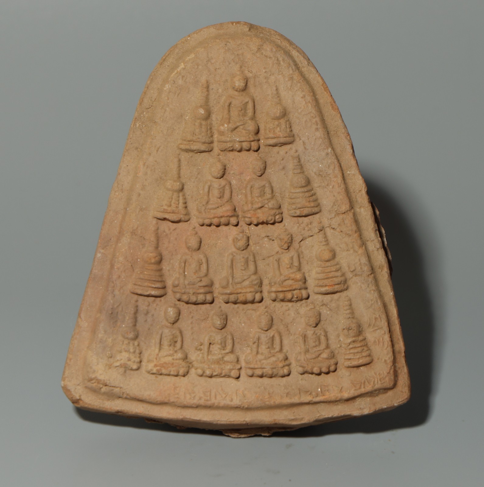 Real Nice Tibet 15th Century Old Antique Buddhist Clay Tsa Tsa 10 Buddha 8 Stupa