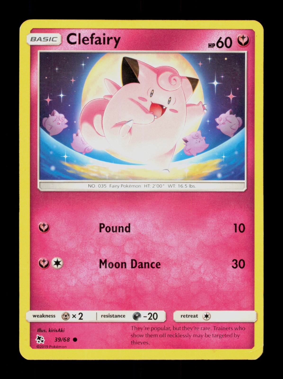 Clefairy Hidden Fates 39/68 Pokemon Trading Card TCG CCG Clefairy Hidden Fates 39/68 Pokemon Trading Card TCG CCG