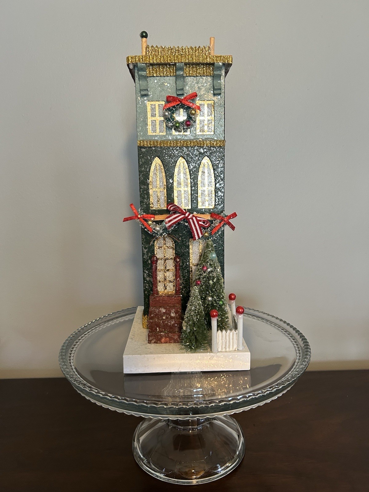 Cody Foster & Co. Green Glitter Townhouse, Christmas Cody Foster & Co. Green Glitter Townhouse, Christmas