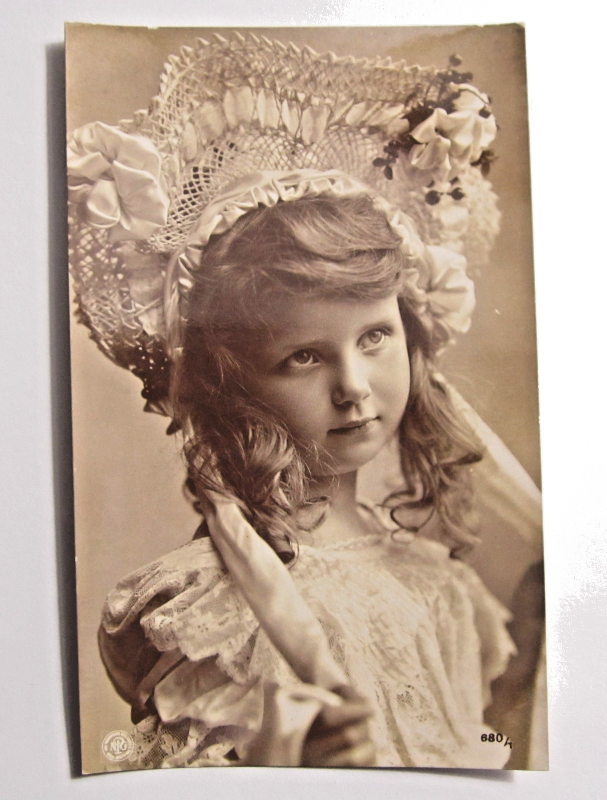 1900-1910 Antique German Postcard (RPPC), Young Girl, Victorian / Edwardian Era