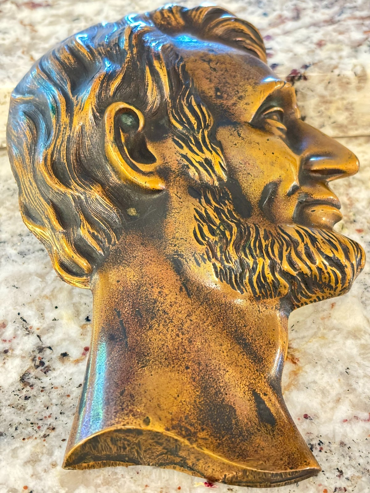 Vintage Abraham Lincoln Cast Metal Profile Wall Plaque Americana Decor Vintage Abraham Lincoln Cast Metal Profile Wall Plaque Americana Decor