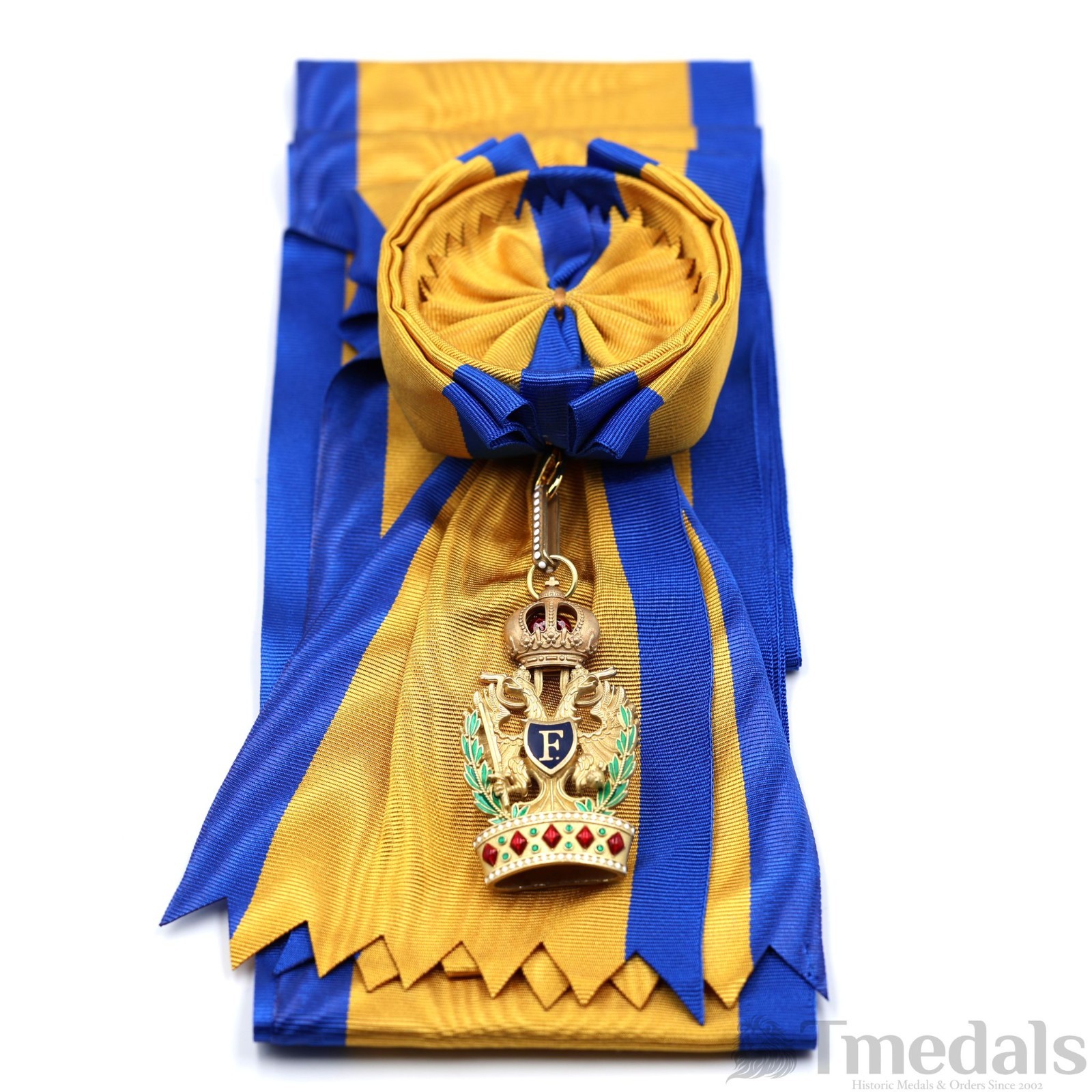Austrian Order of the Iron Crown 1st Class War Decoration Sash & Badge Repro