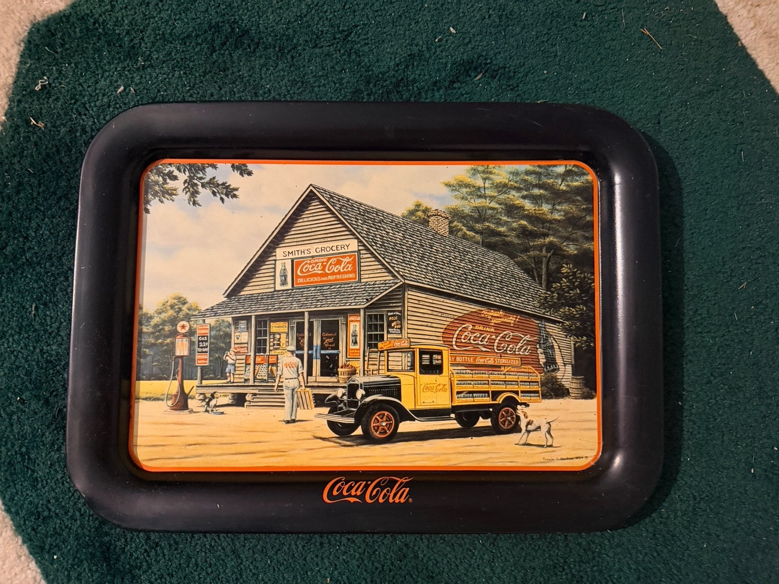 Coca-Cola Vintage Metal Serving Tray Redhead Girl French Buvez