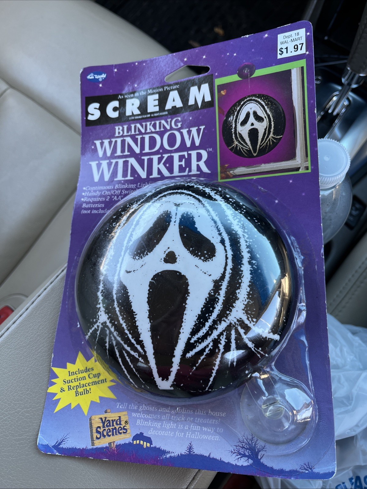 Vintage Scream Ghost Face Blinking Window Winker 1997 Unopened 